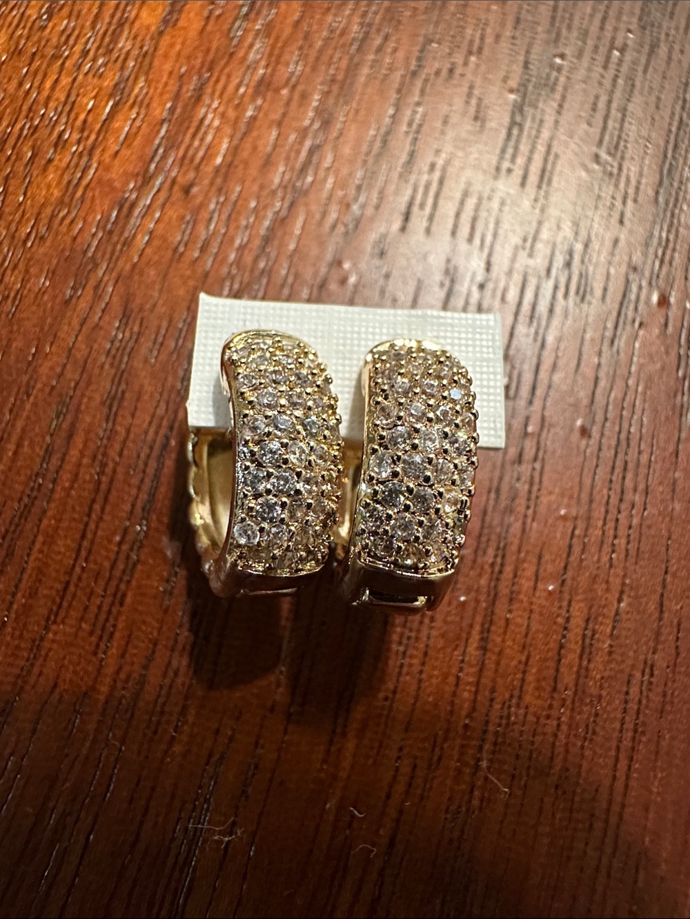 Gold Crystal Pavé Hoop Earrings - Women Jewelry